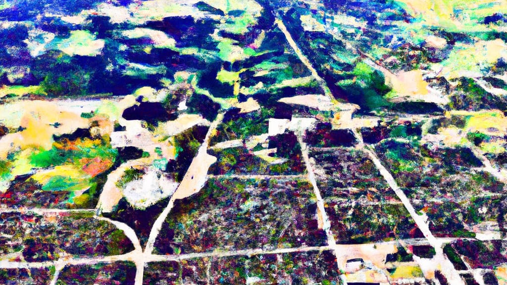 Glenview, Illinois painted from the sky