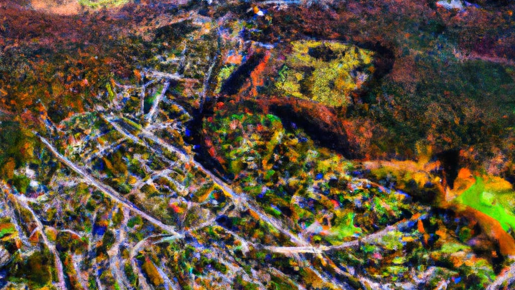 Goffstown, New Hampshire painted from the sky