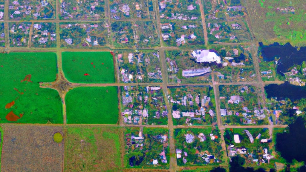 Gonzales, Louisiana painted from the sky
