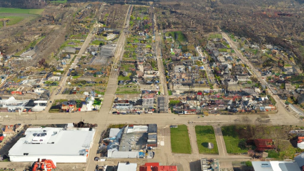 Goshen, Indiana painted from the sky
