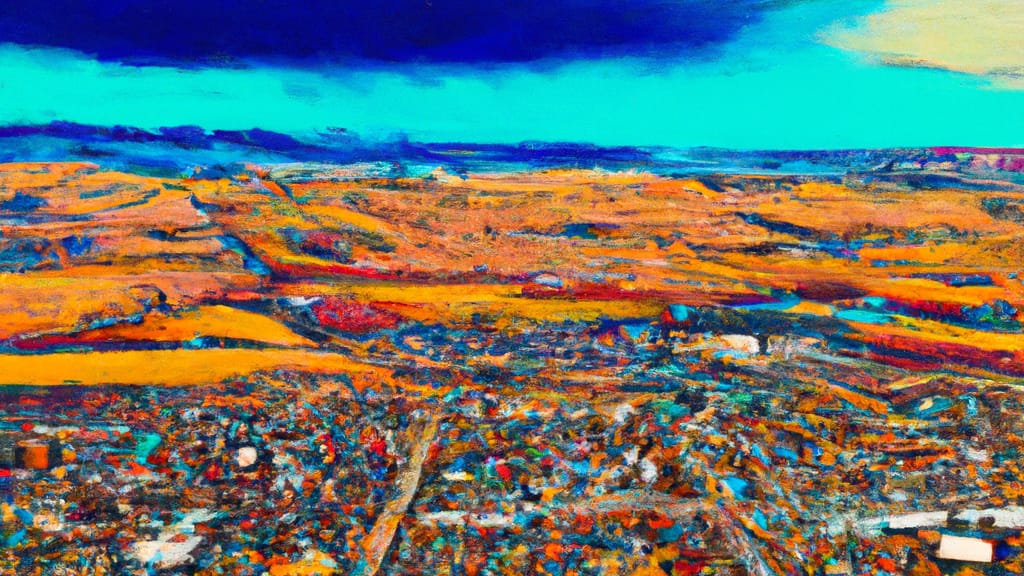 Greeley, Colorado painted from the sky