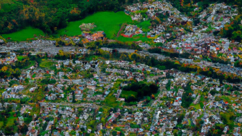 Greenbrier, Tennessee painted from the sky