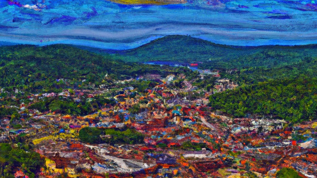 Greeneville, Tennessee painted from the sky