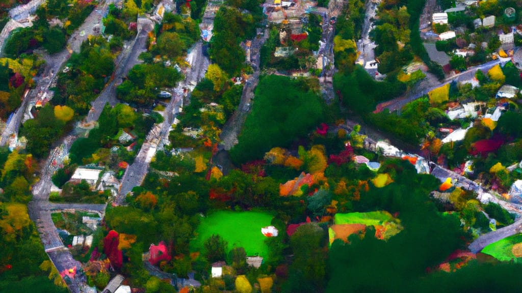 Greenlawn, New York painted from the sky