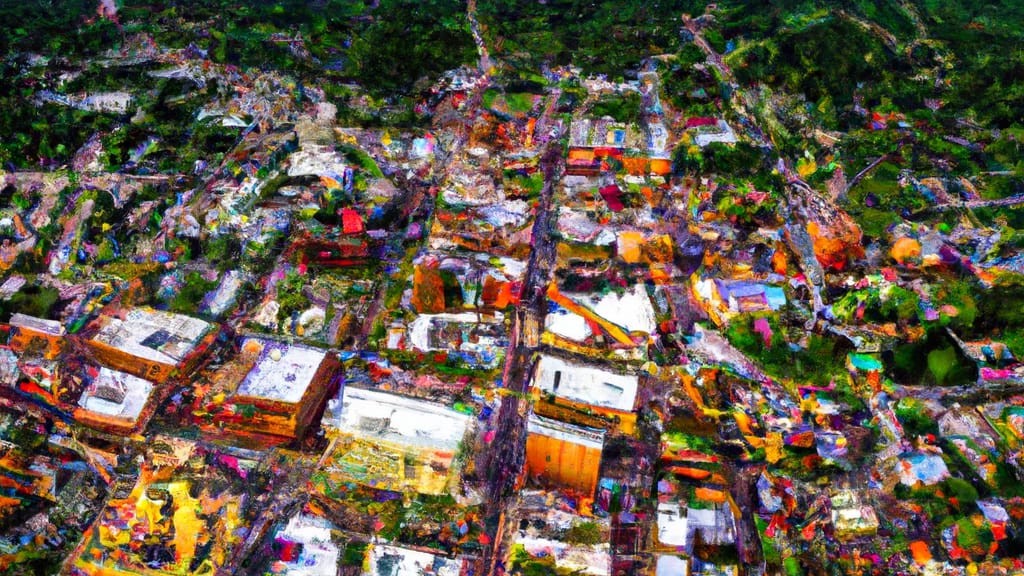Greenville, North Carolina painted from the sky