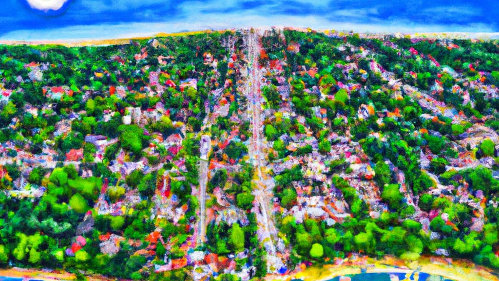 Grosse Pointe, Michigan painted from the sky
