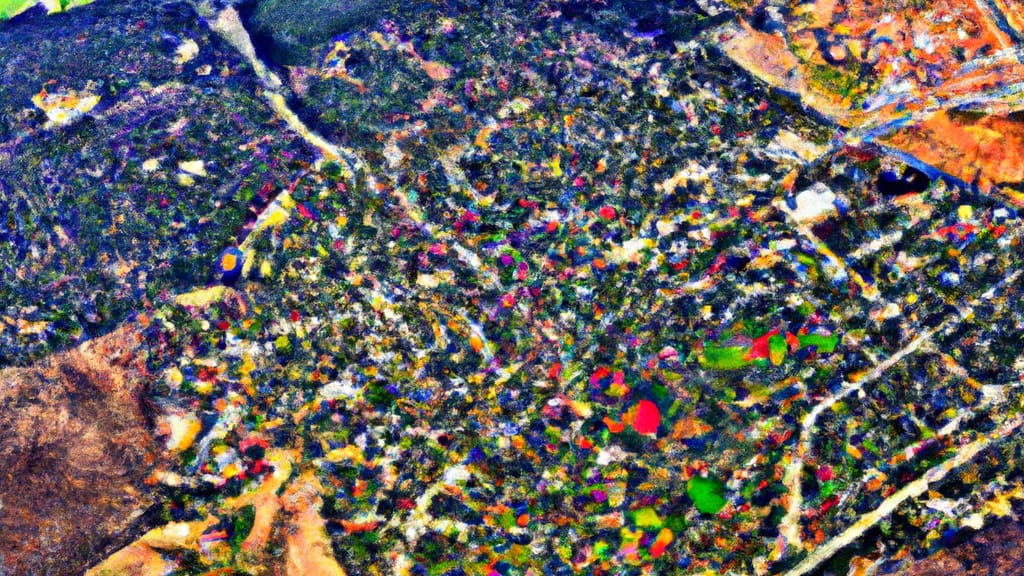 Groves, Texas painted from the sky