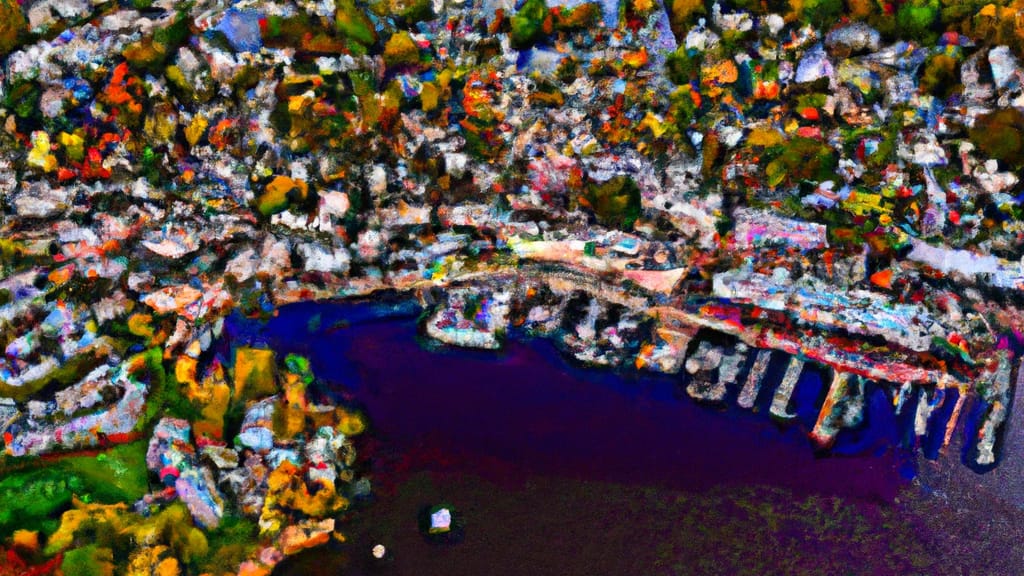 Haddam, Connecticut painted from the sky