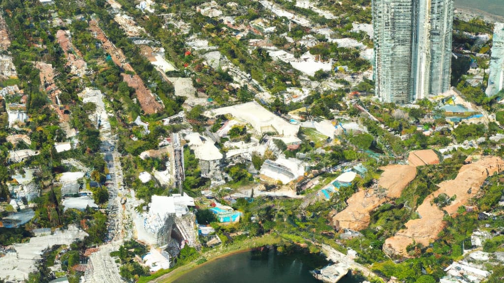Hallandale, Florida painted from the sky