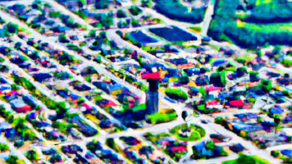Hampton, Illinois painted from the sky
