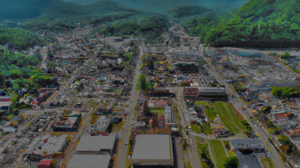 Harrison, Tennessee painted from the sky