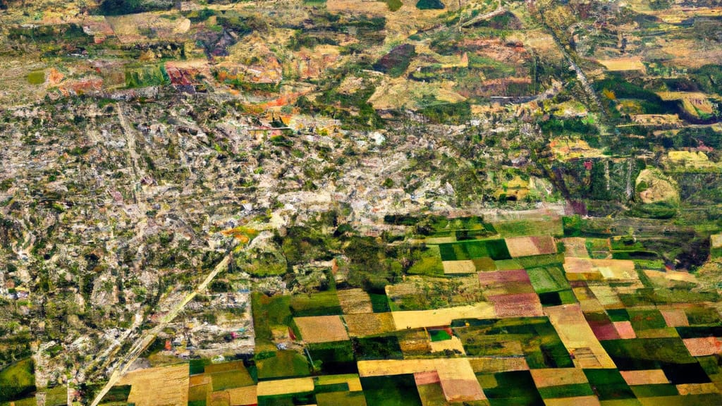 Harvard, Illinois painted from the sky