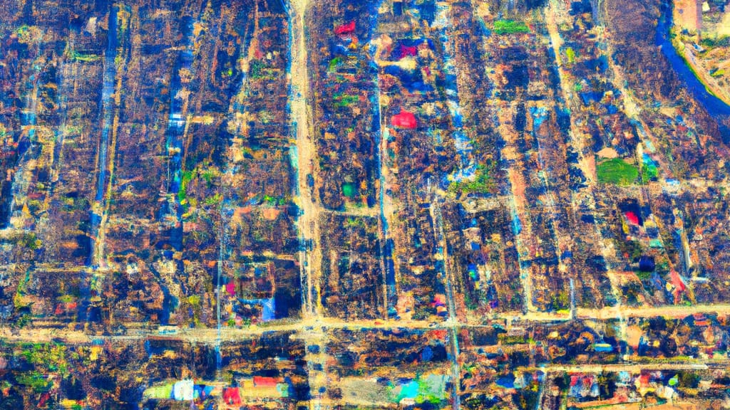 Harwood Heights, Illinois painted from the sky