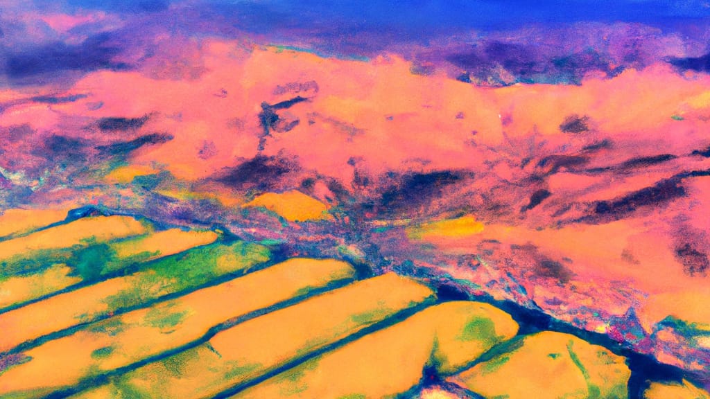 Hemet, California painted from the sky