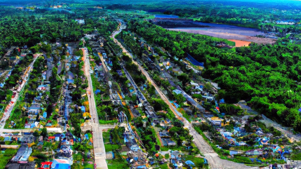 Hillside, Illinois painted from the sky