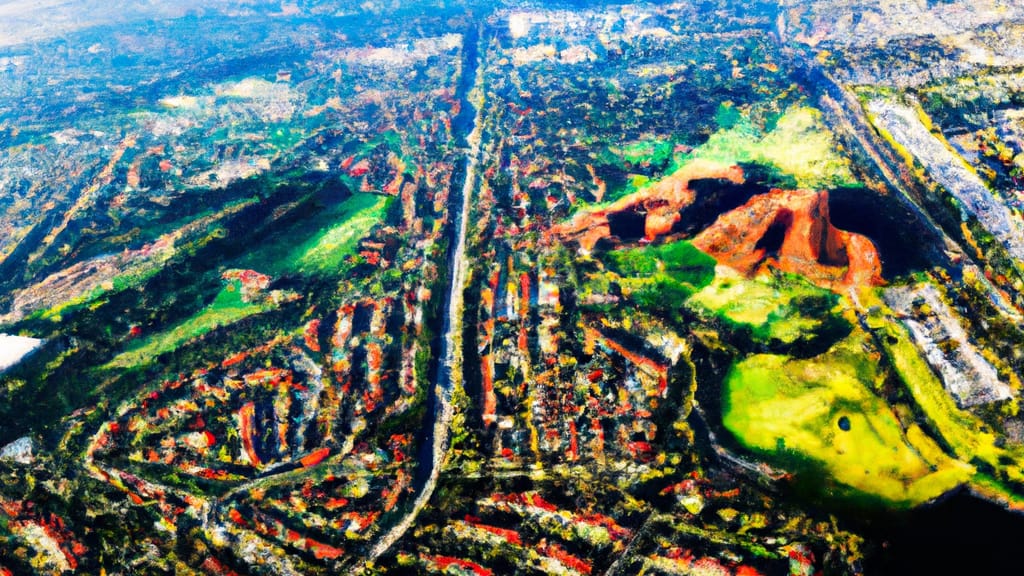 Irvine, California painted from the sky