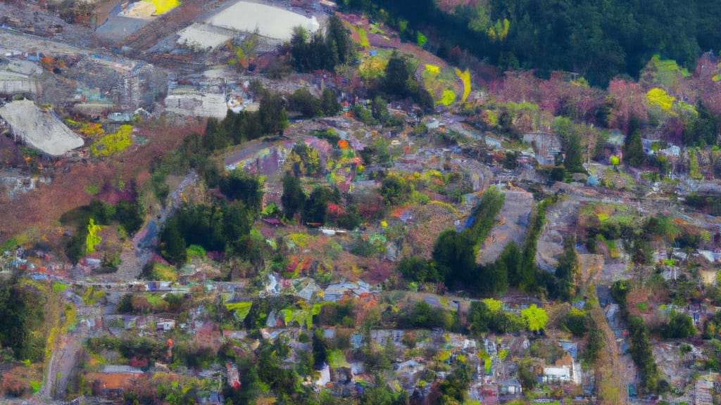 Issaquah, Washington painted from the sky