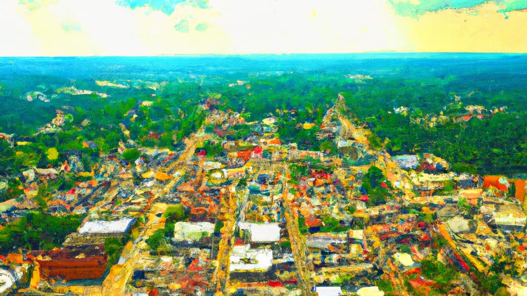 Jacksonville, Alabama painted from the sky