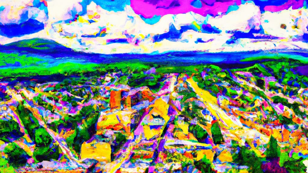 Johnson City, New York painted from the sky