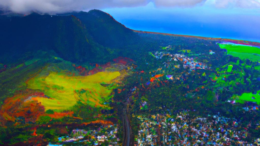 Kahului, Hawaii painted from the sky