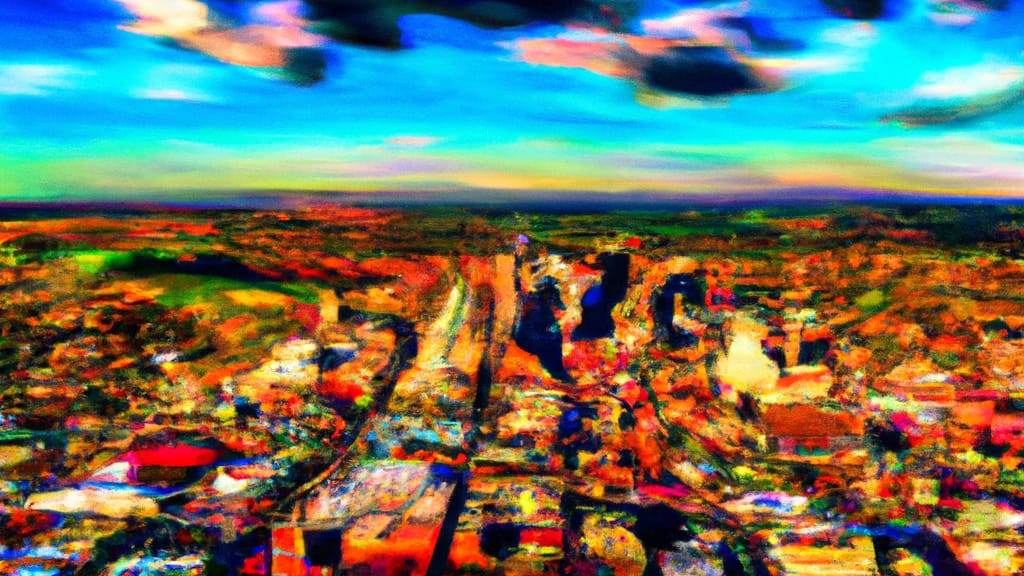 Kansas City, Missouri painted from the sky