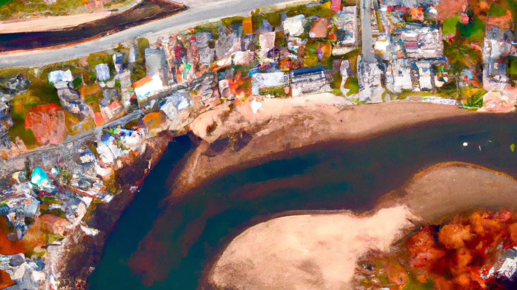 Kennebunk, Maine painted from the sky