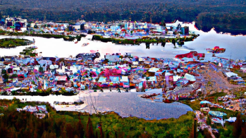 Ketchikan, Alaska painted from the sky