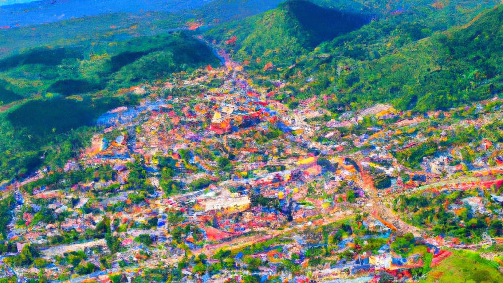 Kingsport, Tennessee painted from the sky