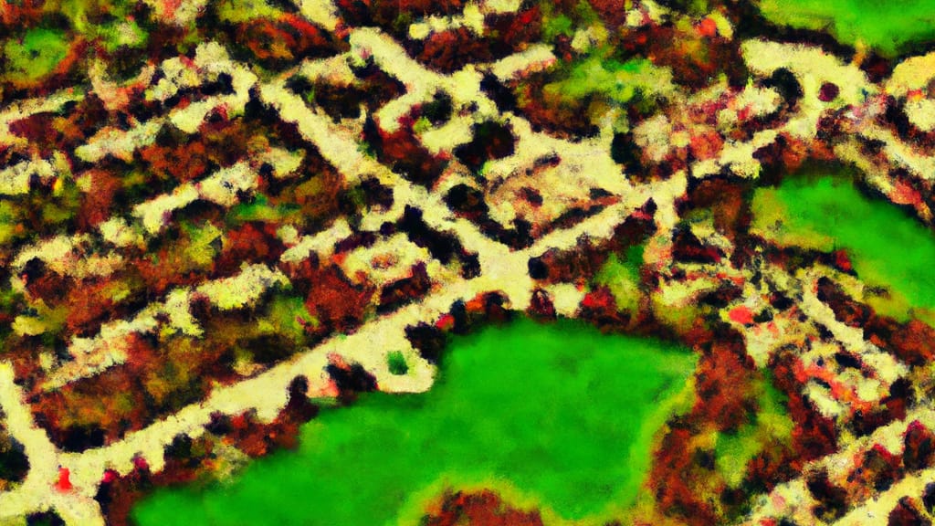 La Grange Park, Illinois painted from the sky