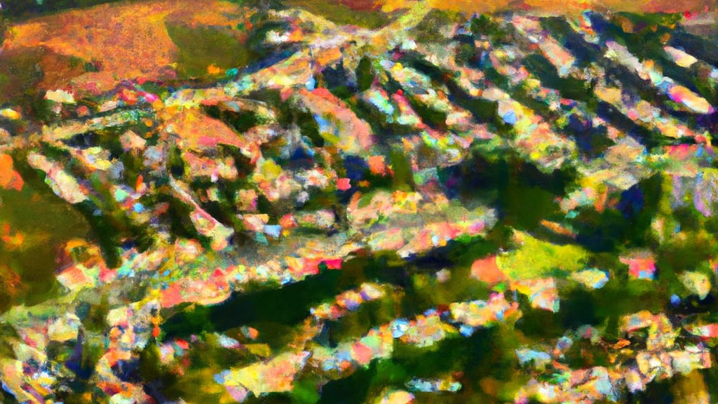 La Mesa, California painted from the sky