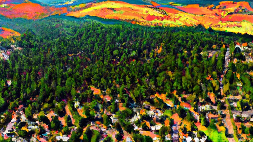 La Pine, Oregon painted from the sky