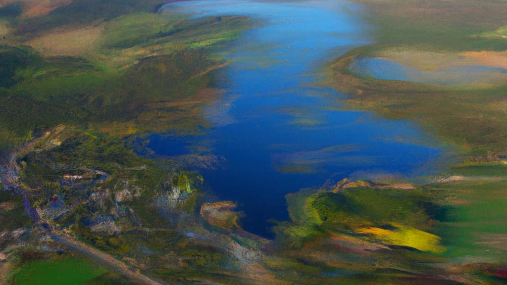 Lake Elmo, Minnesota painted from the sky