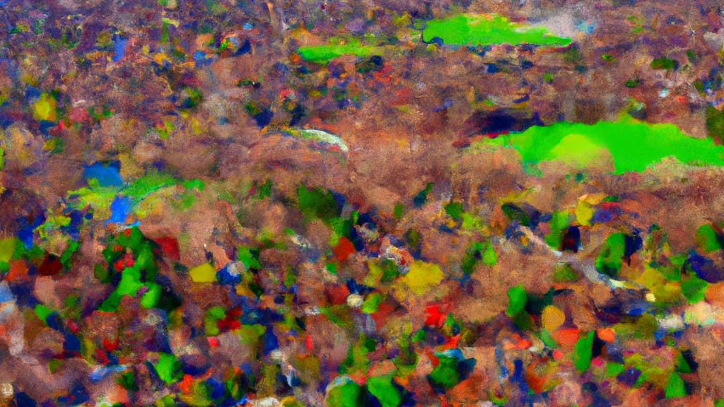 Lake Forest, Illinois painted from the sky