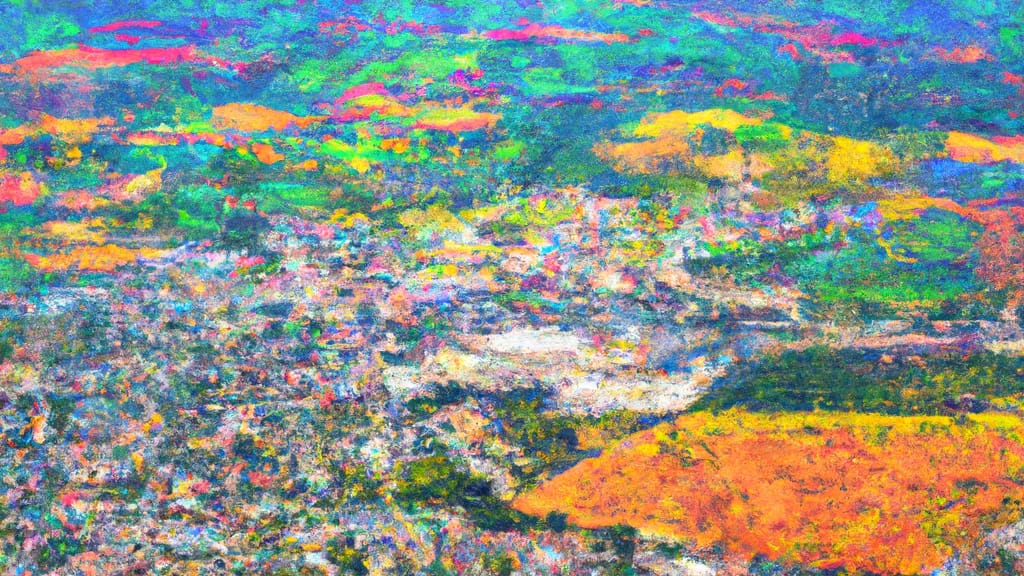 Lancaster, Pennsylvania painted from the sky