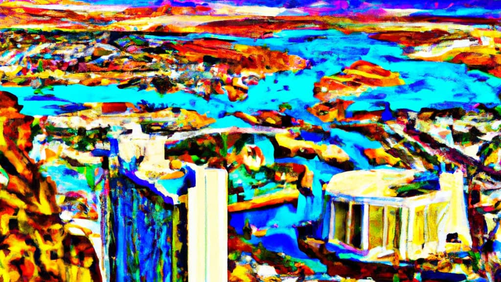 Laughlin, Nevada painted from the sky