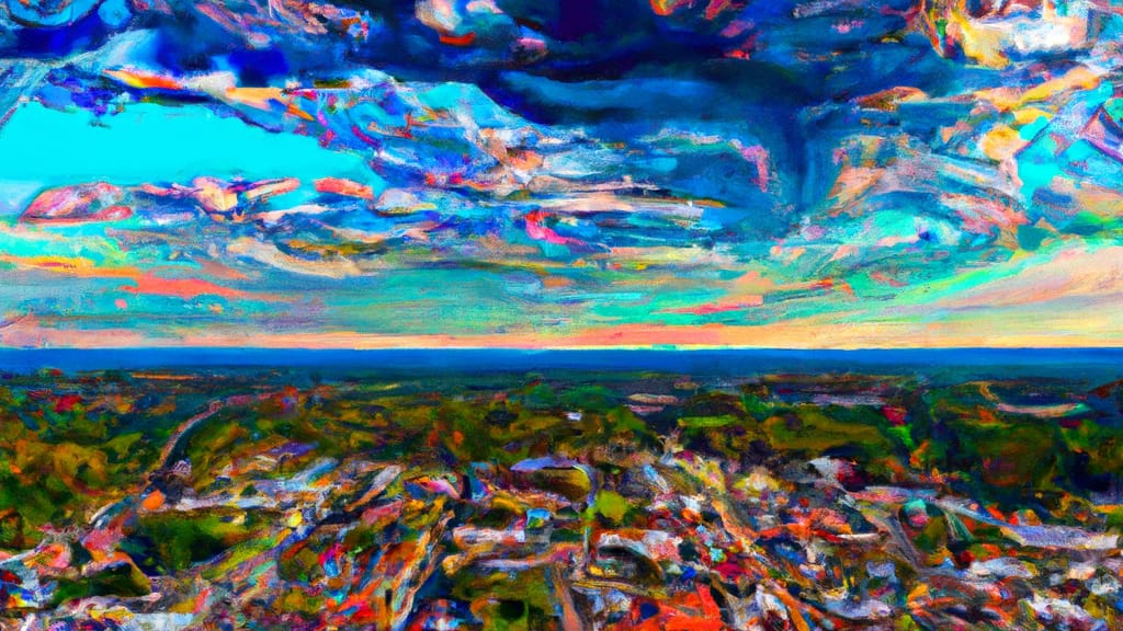 Lawrenceville, Georgia painted from the sky