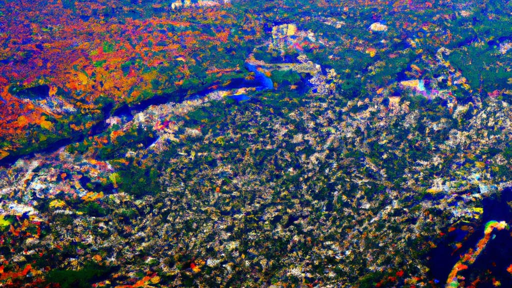 Lebanon, Maine painted from the sky