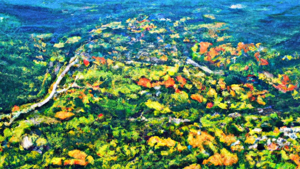 Lebanon, New Hampshire painted from the sky