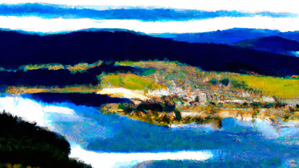 Liberty Lake, Washington painted from the sky