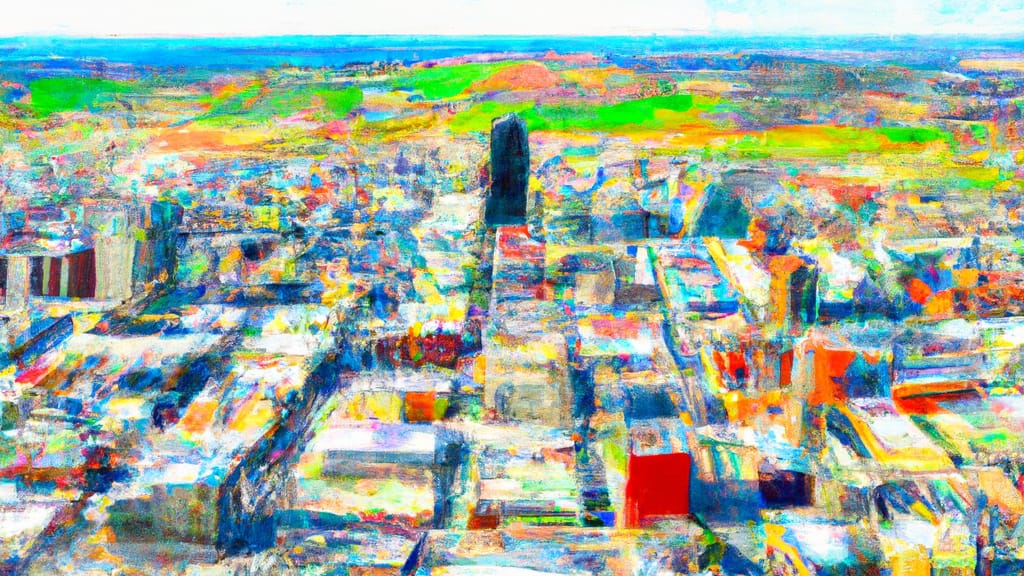 Lincoln, Nebraska painted from the sky
