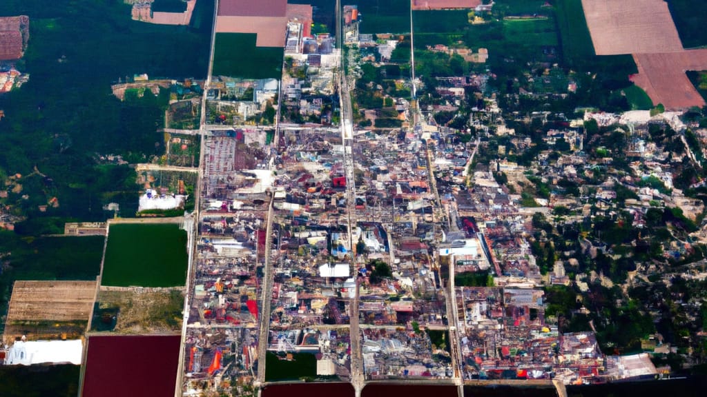 Litchfield, Illinois painted from the sky