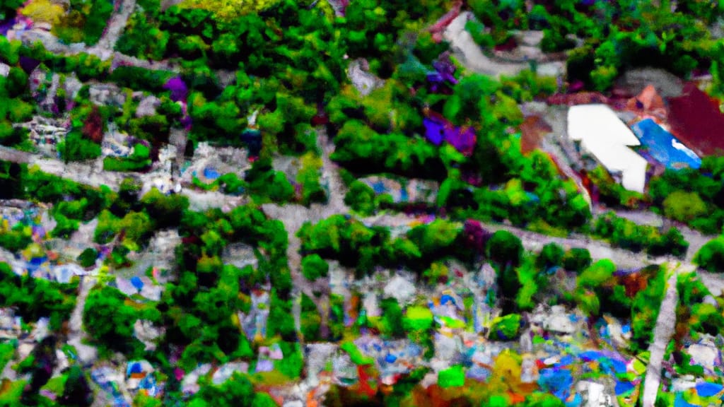 Litchfield, New Hampshire painted from the sky