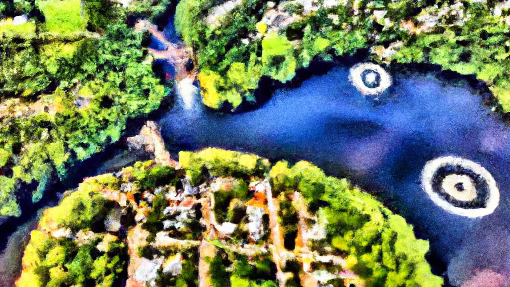 Little Falls, New Jersey painted from the sky