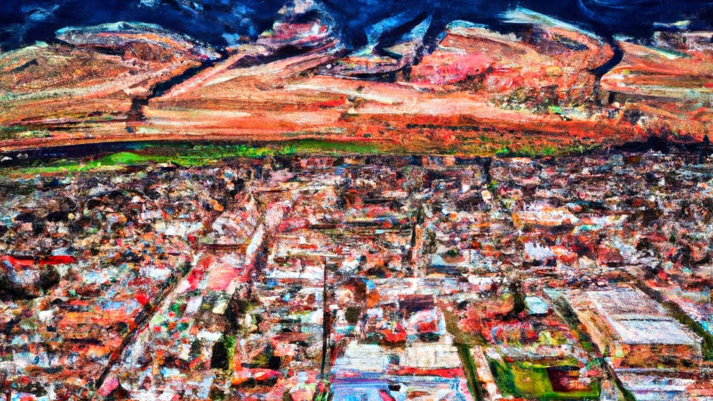 Livingston, Montana painted from the sky