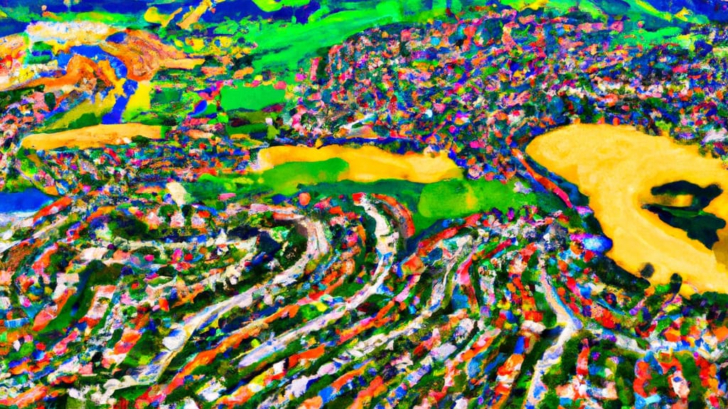 Loma Linda, California painted from the sky