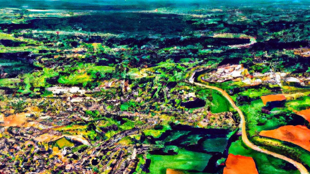 London, Ohio painted from the sky