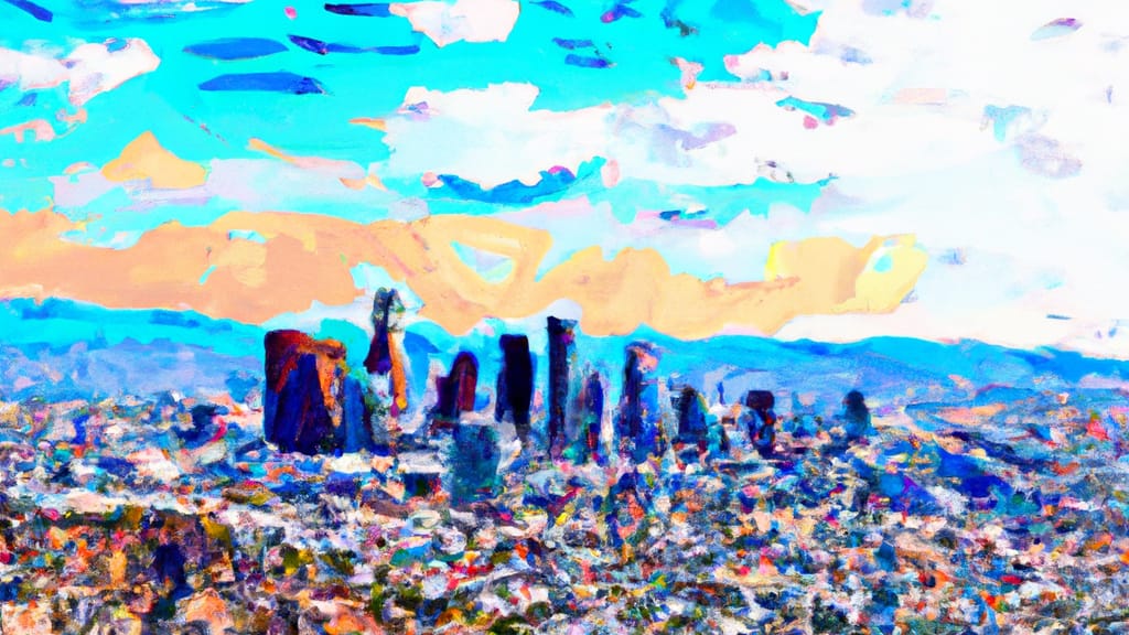 Los Angeles, California painted from the sky
