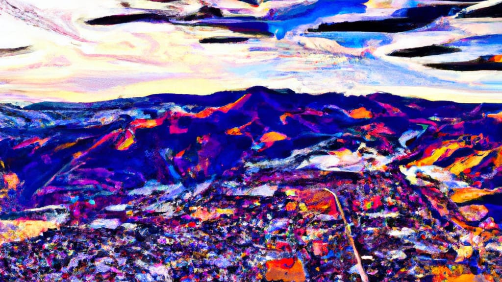 Louisville, Colorado painted from the sky