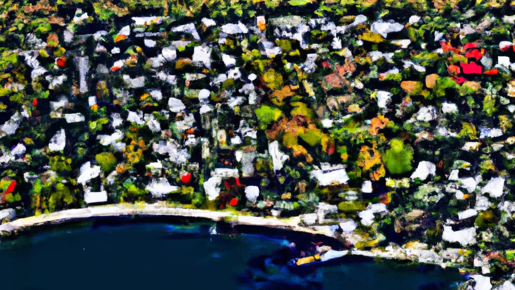 Madison, Connecticut painted from the sky