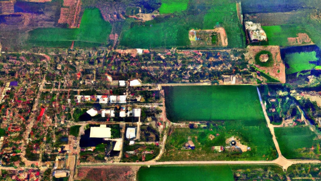 Markham, Illinois painted from the sky